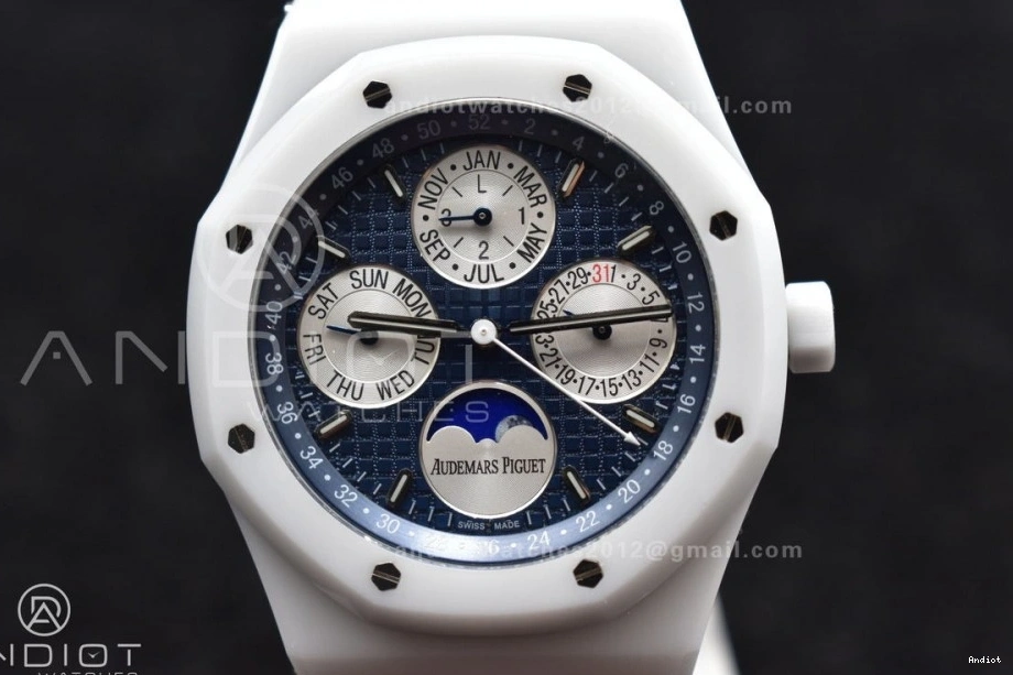 26579cb on Perpetual Ceramic Calendar White Bracelet APSF Best A5134 Ceramic Oak Royal Edition 0514